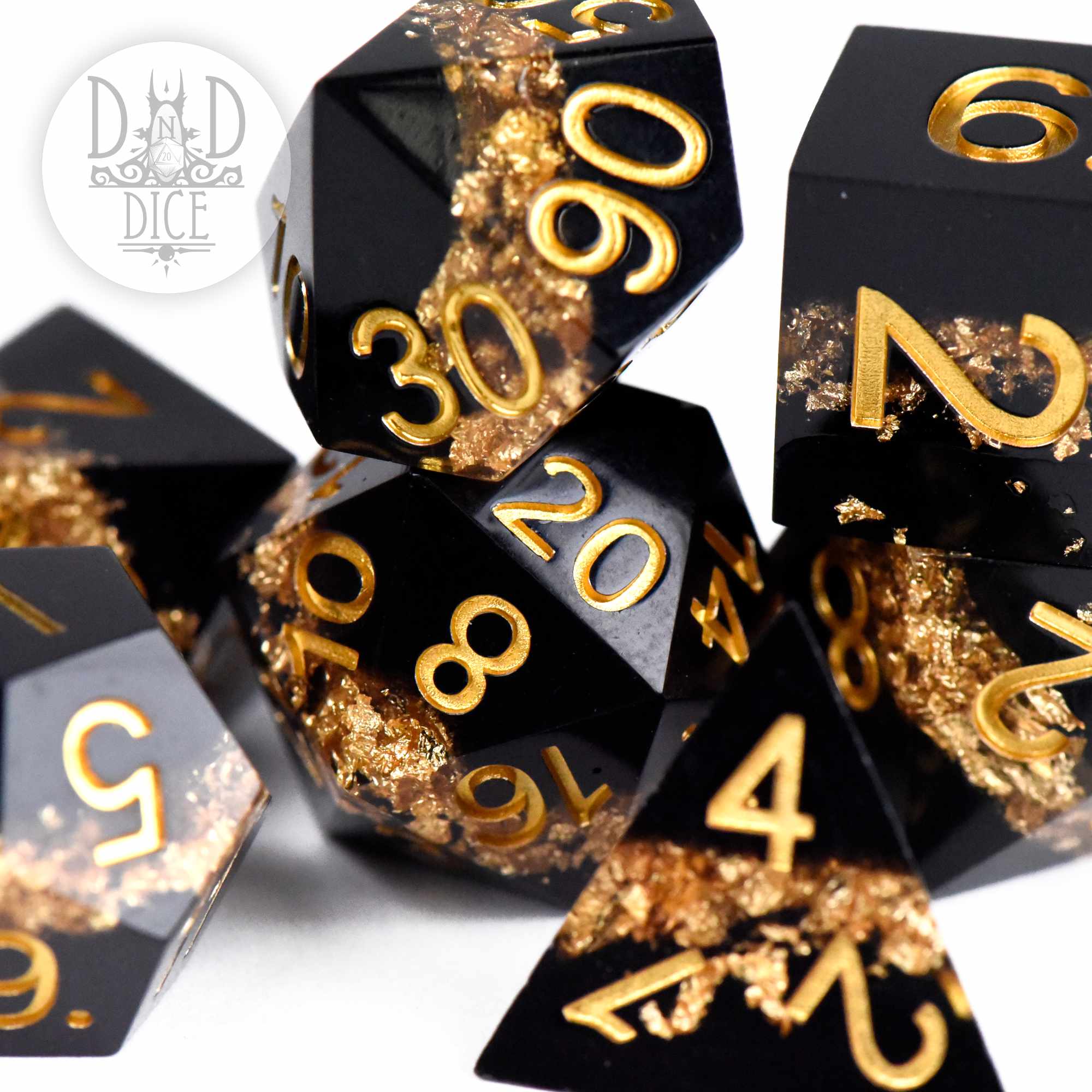 Star Belt: Gold Handmade Dice Set