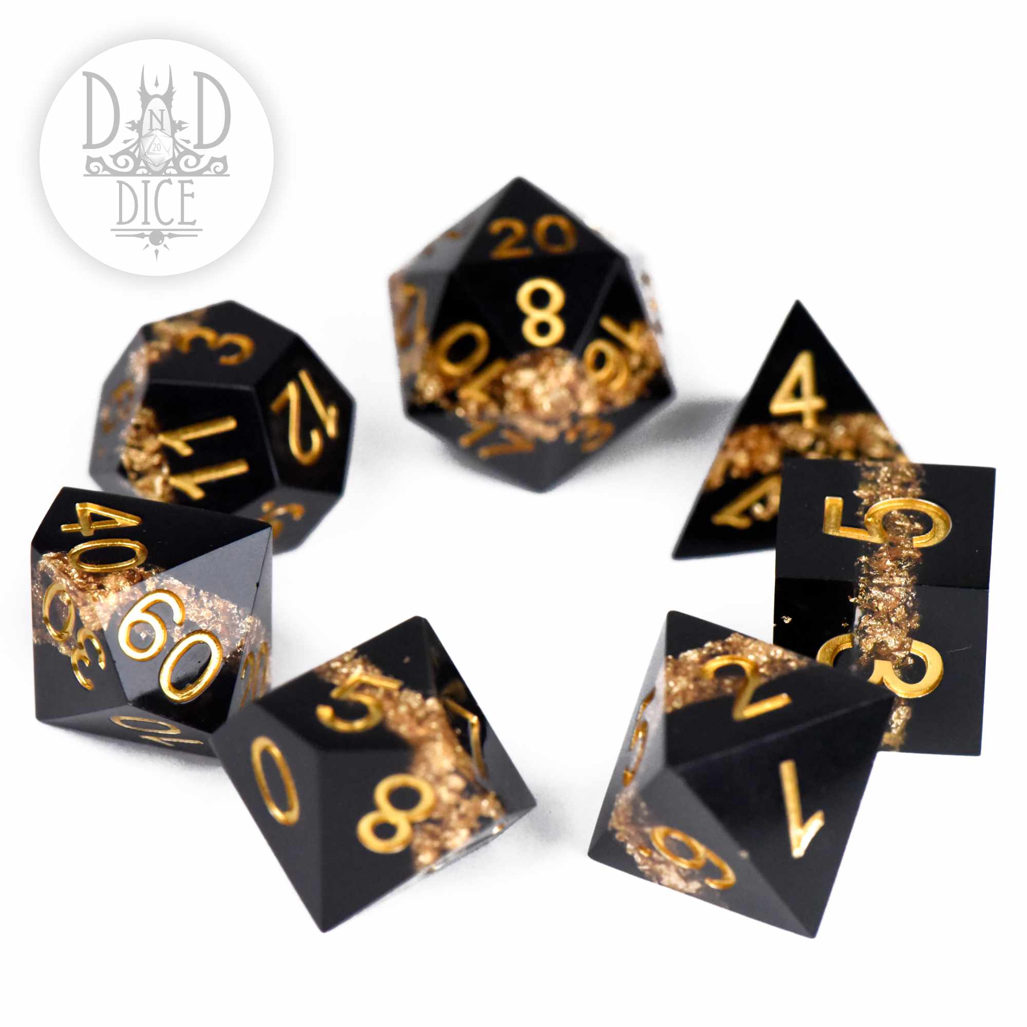 Star Belt: Gold Handmade Dice Set
