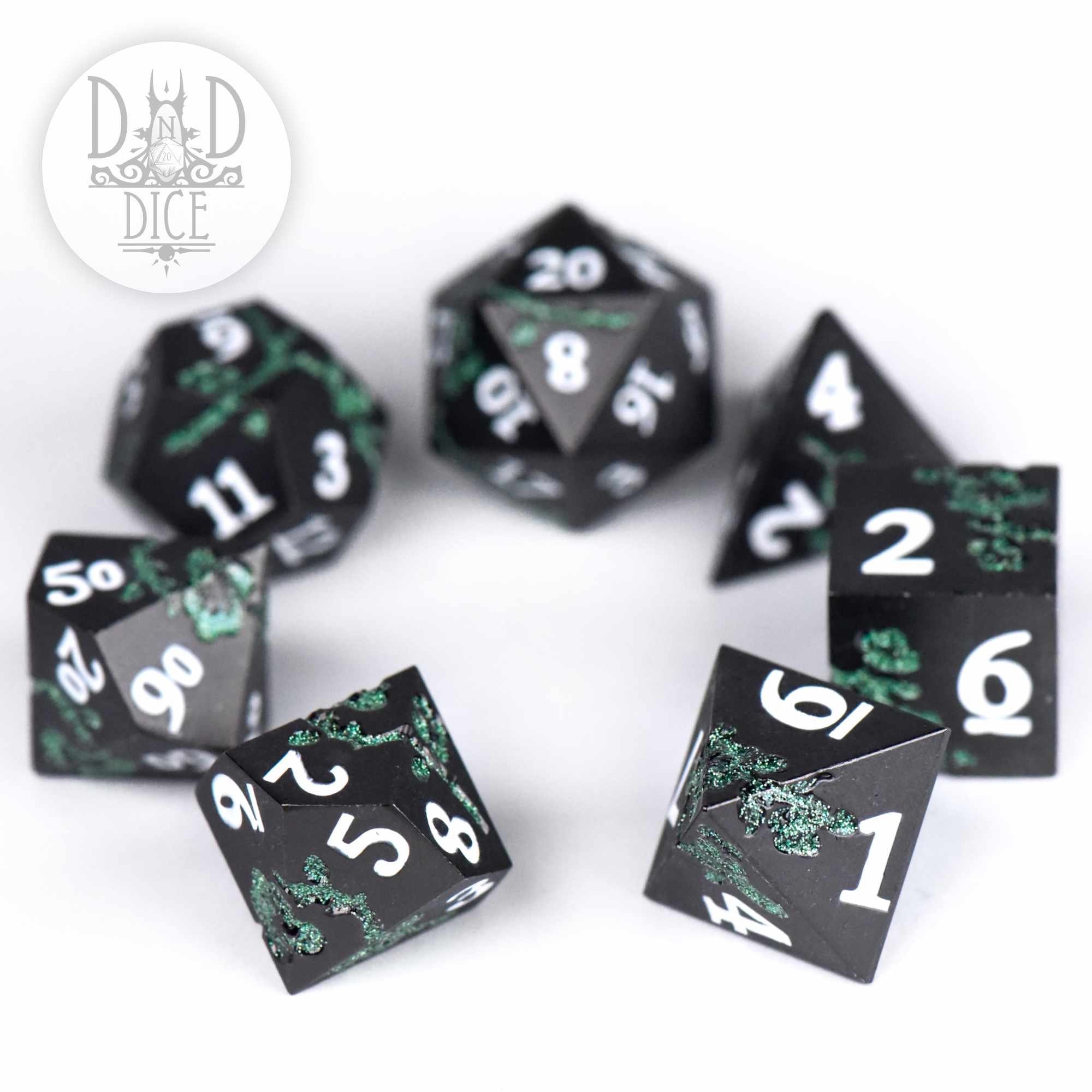 Steel Magnolias Green Metal Dice Set