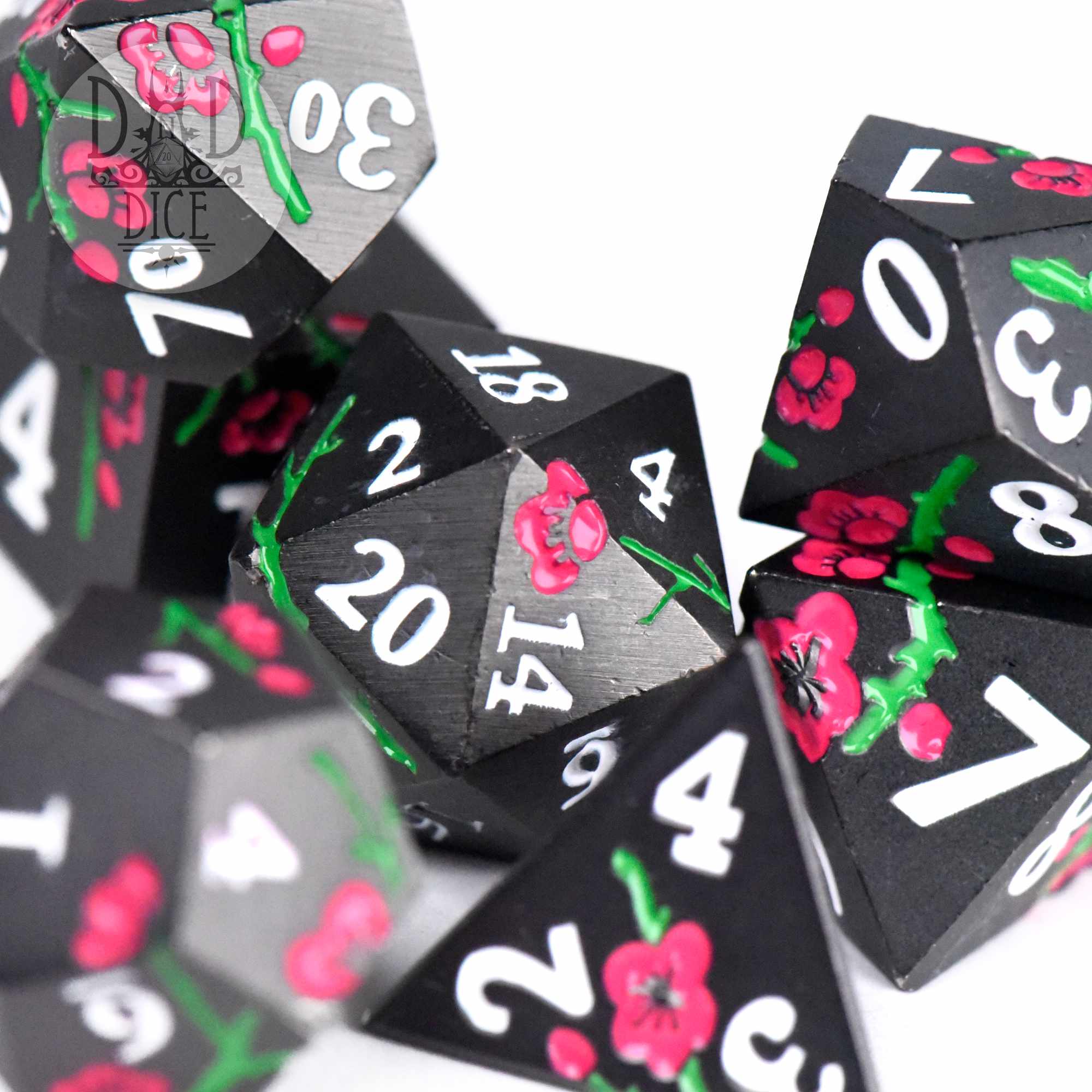 Steel Magnolias Pink Metal Dice Set