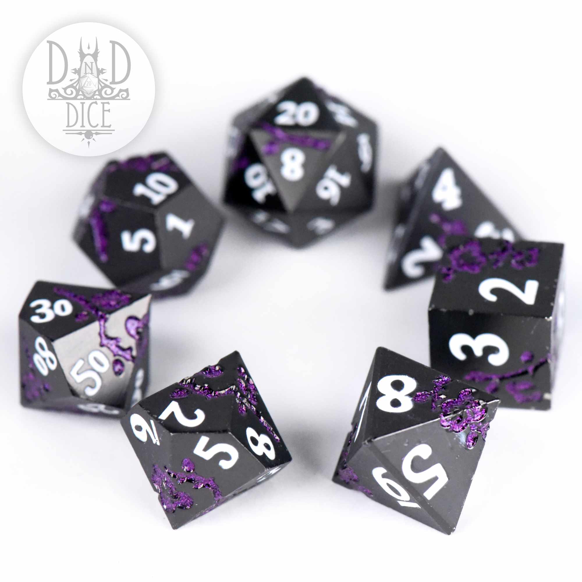 Steel Magnolias Purple Metal Dice Set