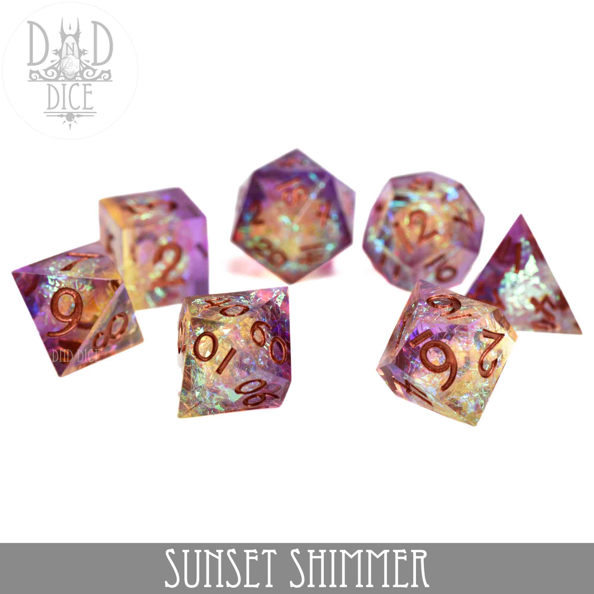 Sunset Shimmer Handmade Dice Set