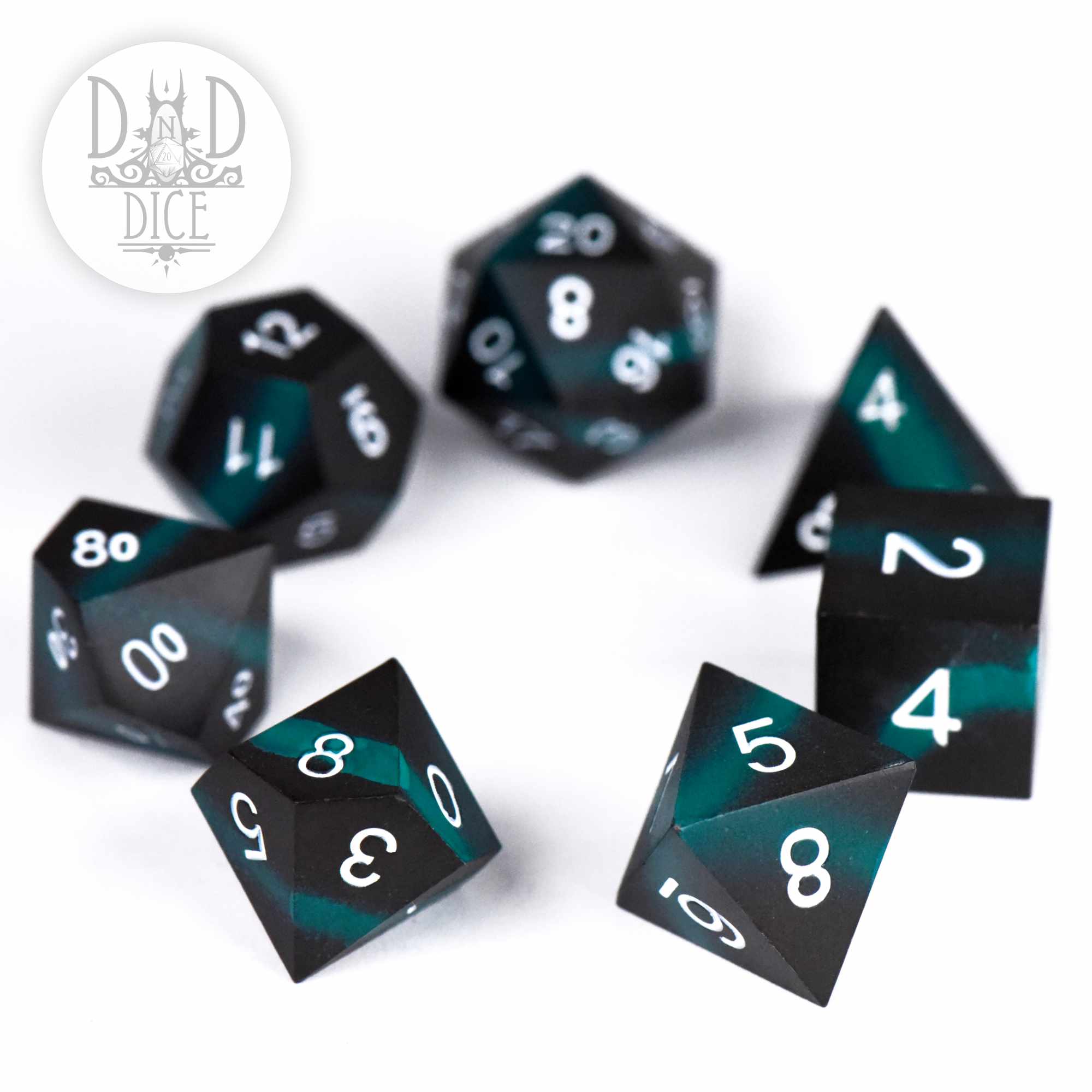 Tagging Teal Metal Dice Set