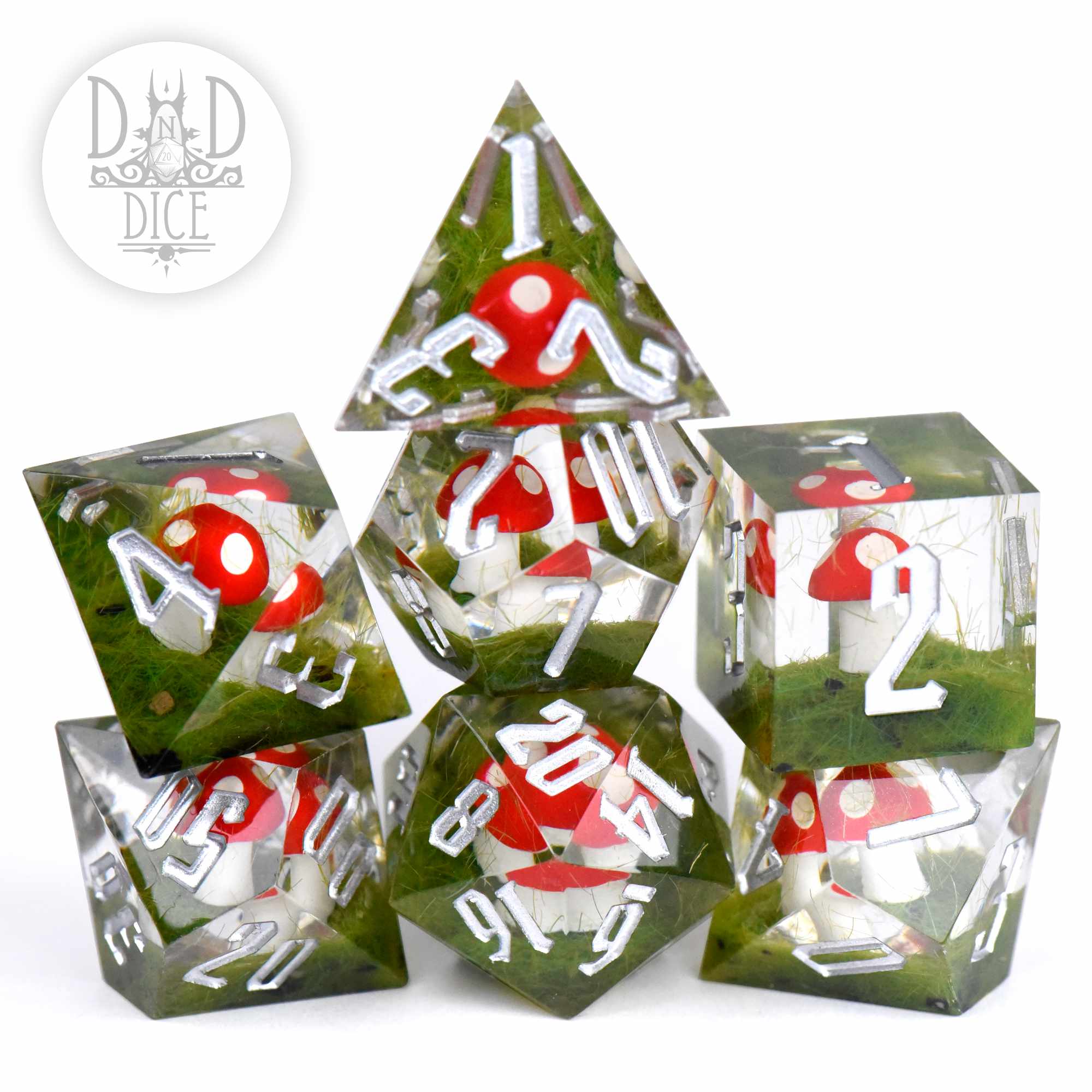 Turf and Toadstools Handmade Dice Set