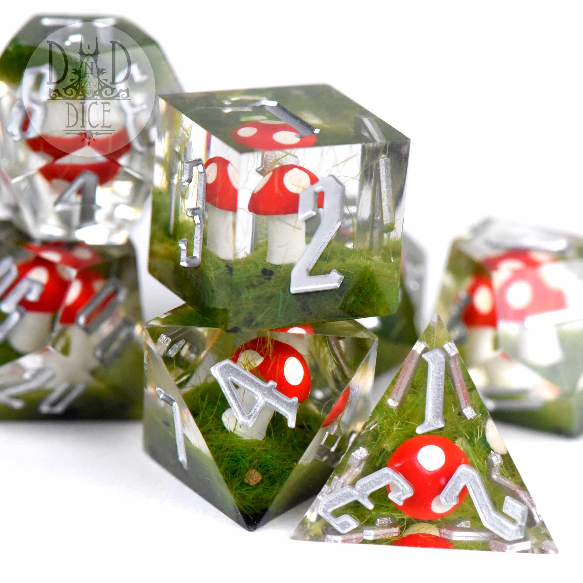 Turf and Toadstools Handmade Dice Set