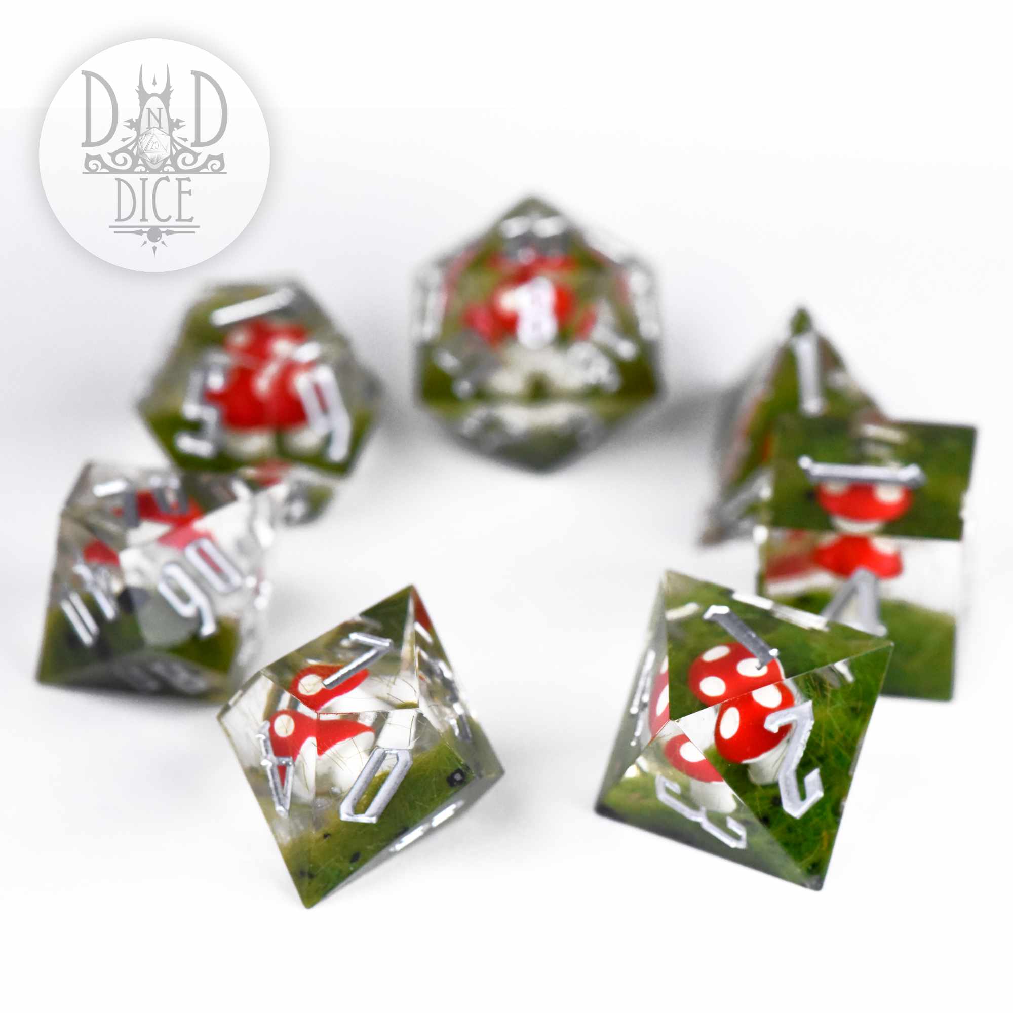Turf and Toadstools Handmade Dice Set