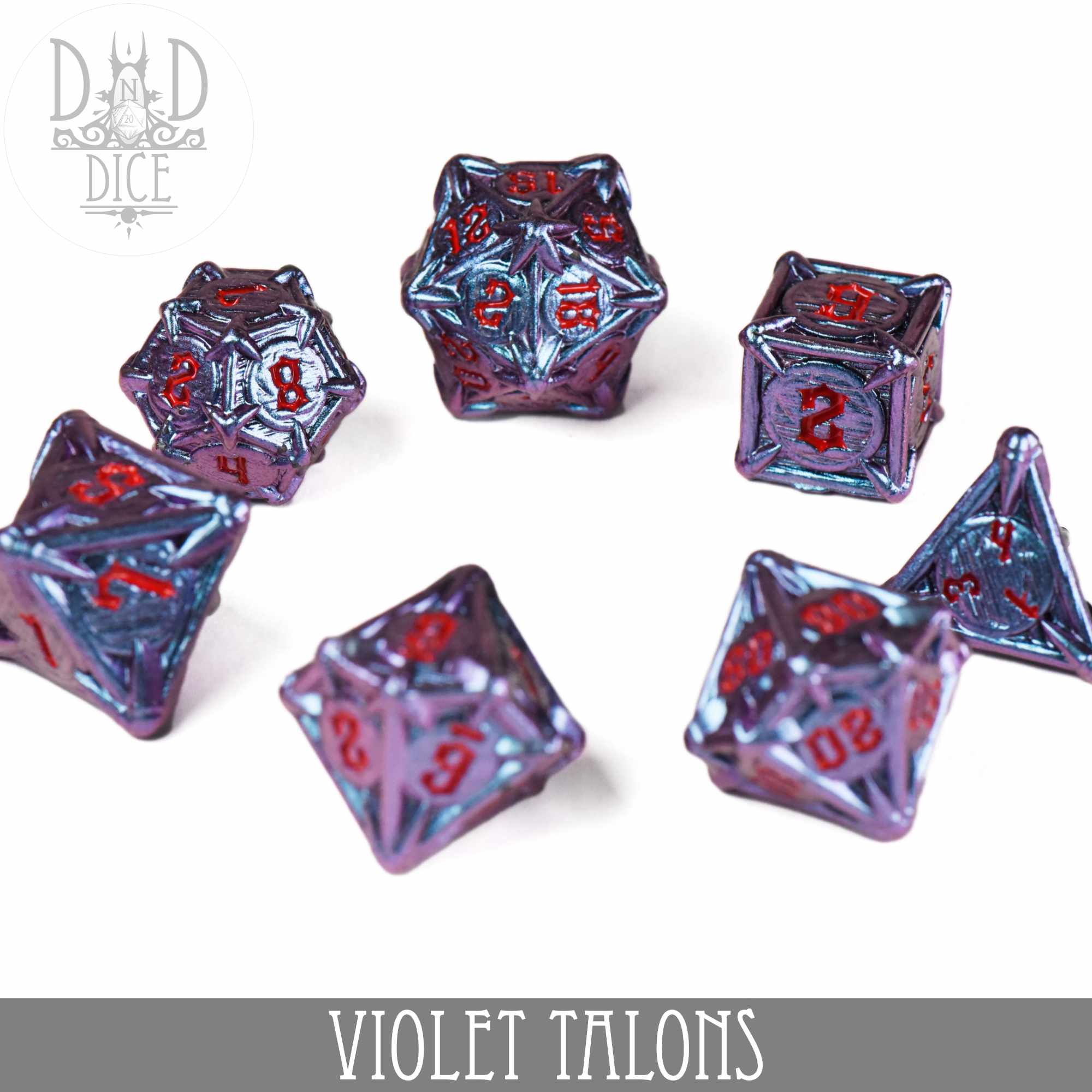 Violet Talons Metal Dice Set