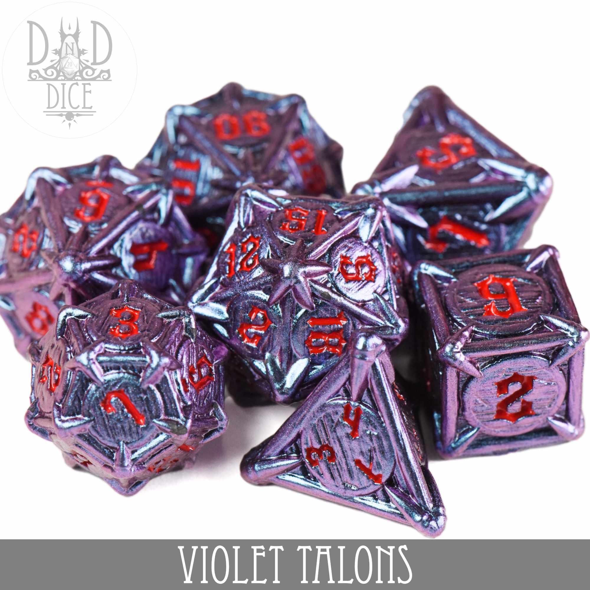 Violet Talons Metal Dice Set