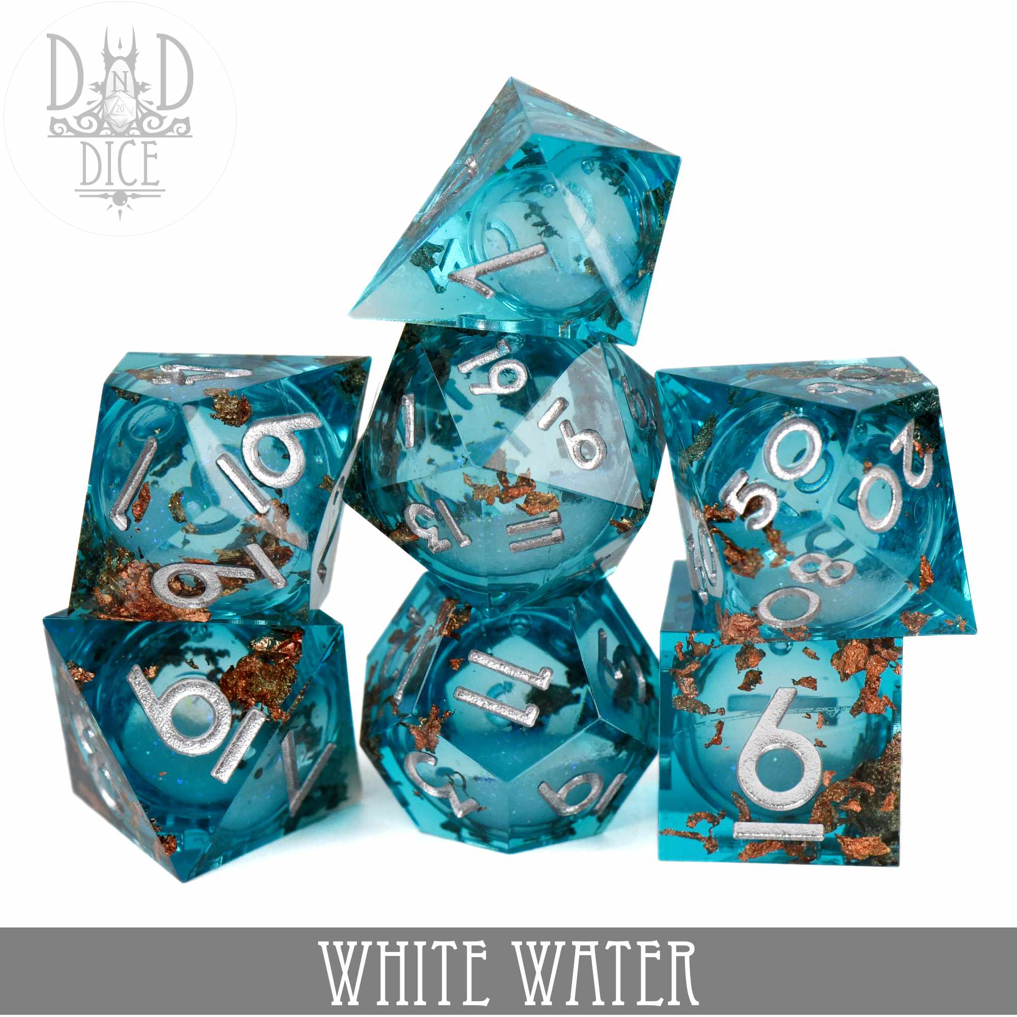 White Water Liquid Core Dice Set