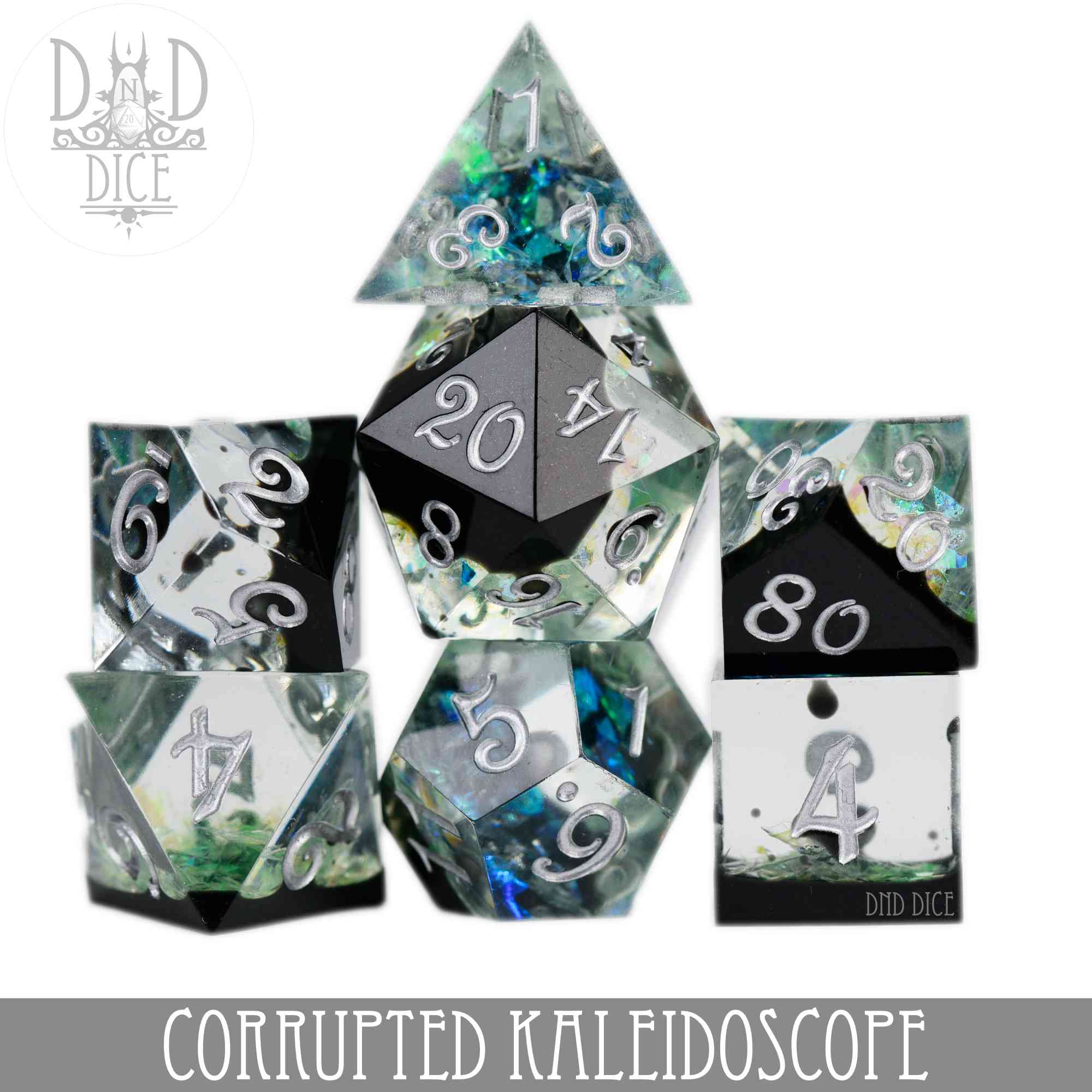 Corrupted Kaleidoscope Handmade Dice Set