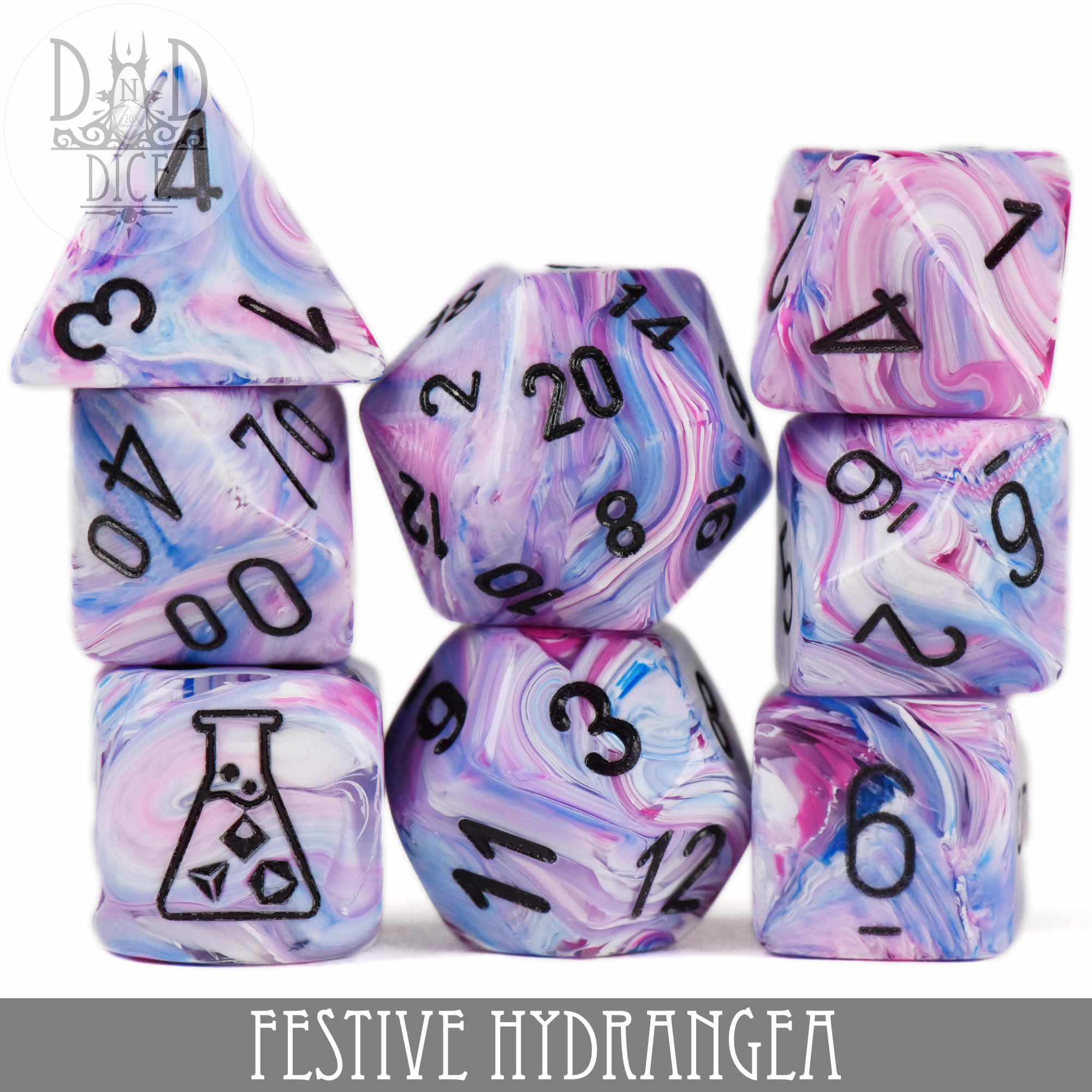 Festive Hydrangea 8 Dice Set