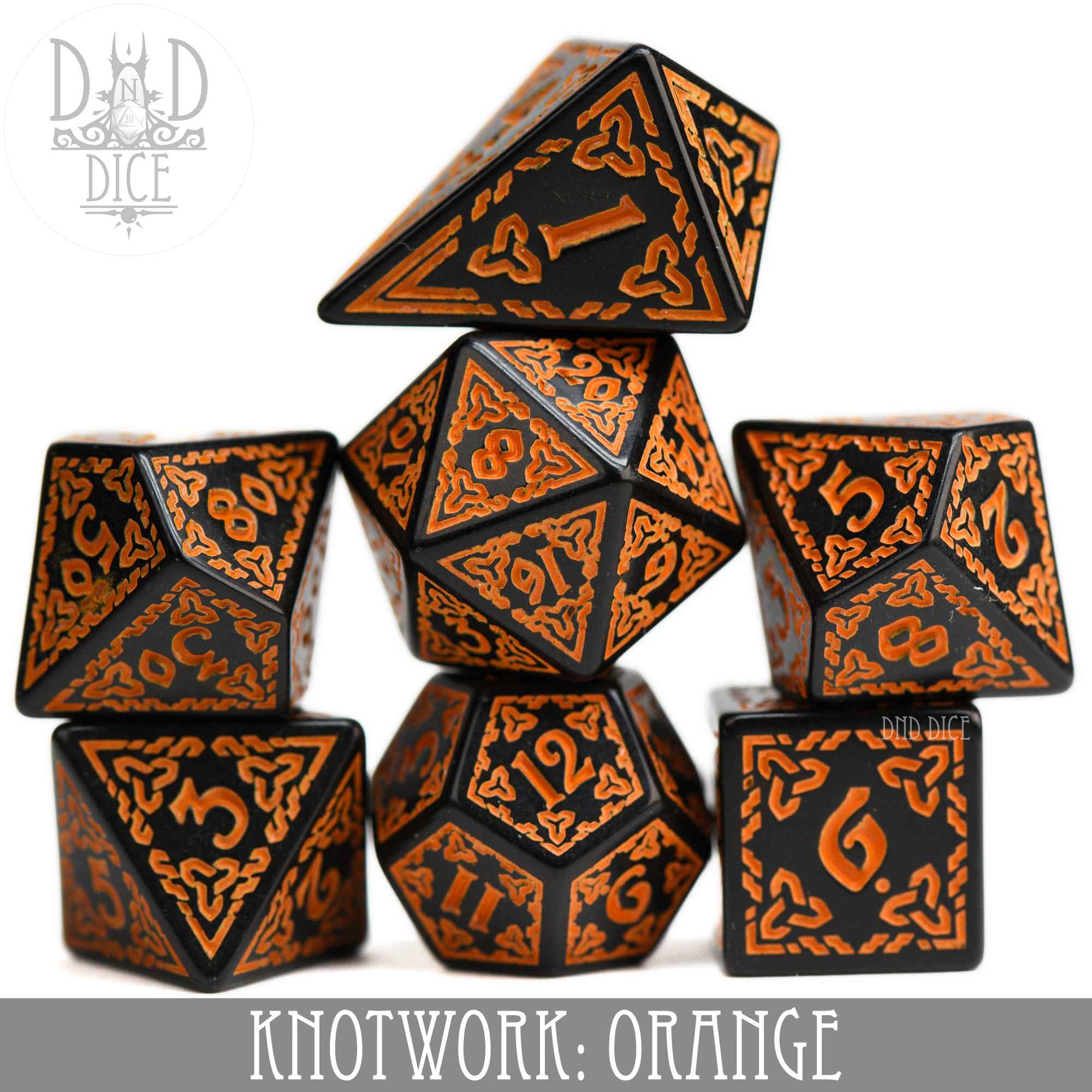 Knotwork: Orange Dice Set