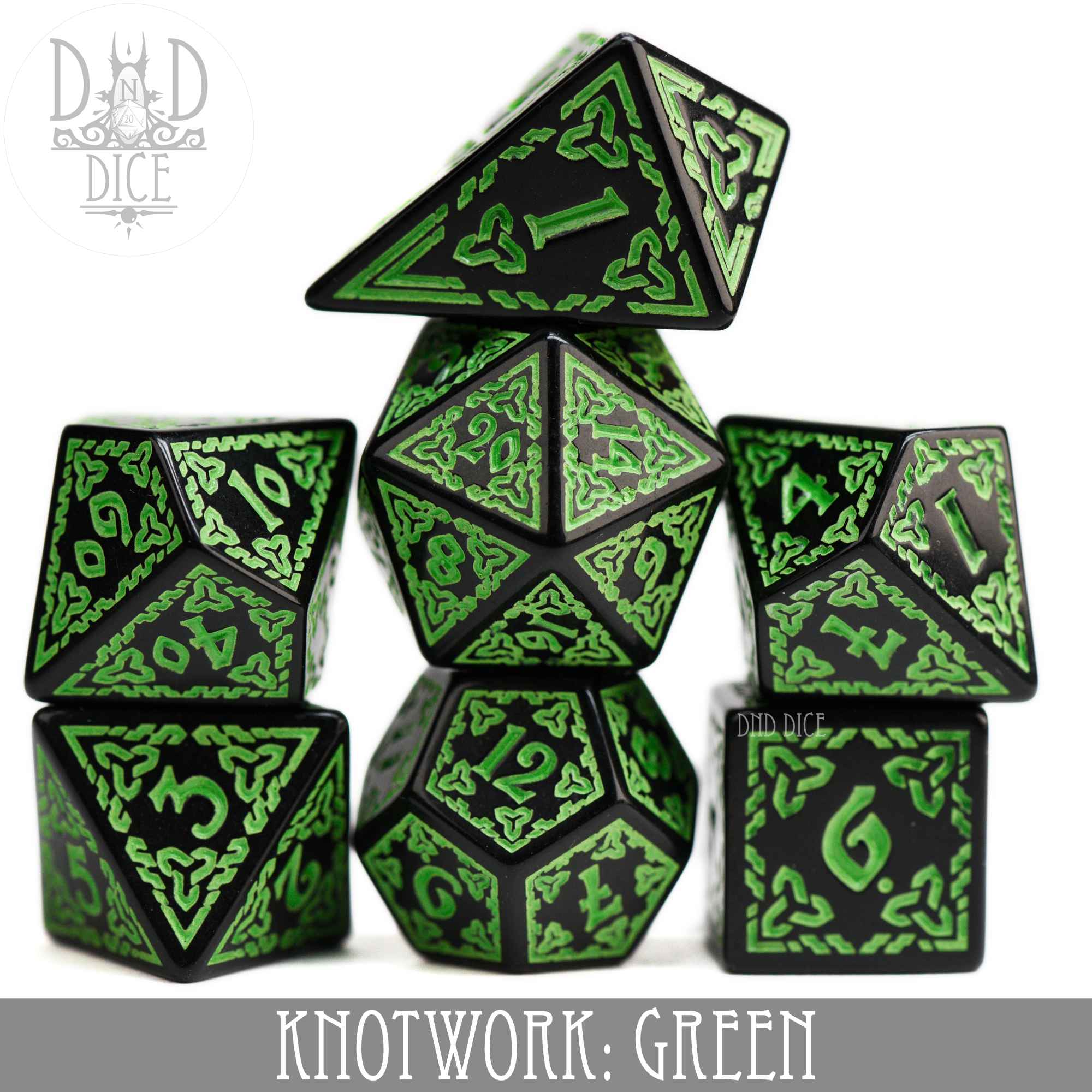 Knotwork: Green Dice Set