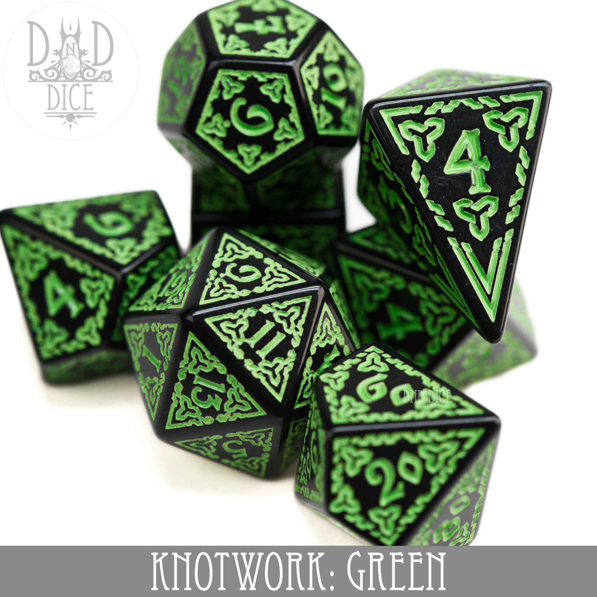 Knotwork: Green Dice Set