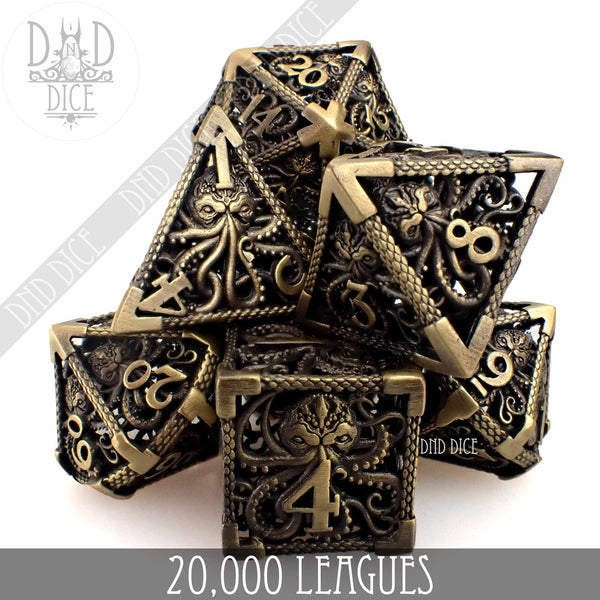 20,000 Leagues Hollow Metal Dice Set (Gift Box)