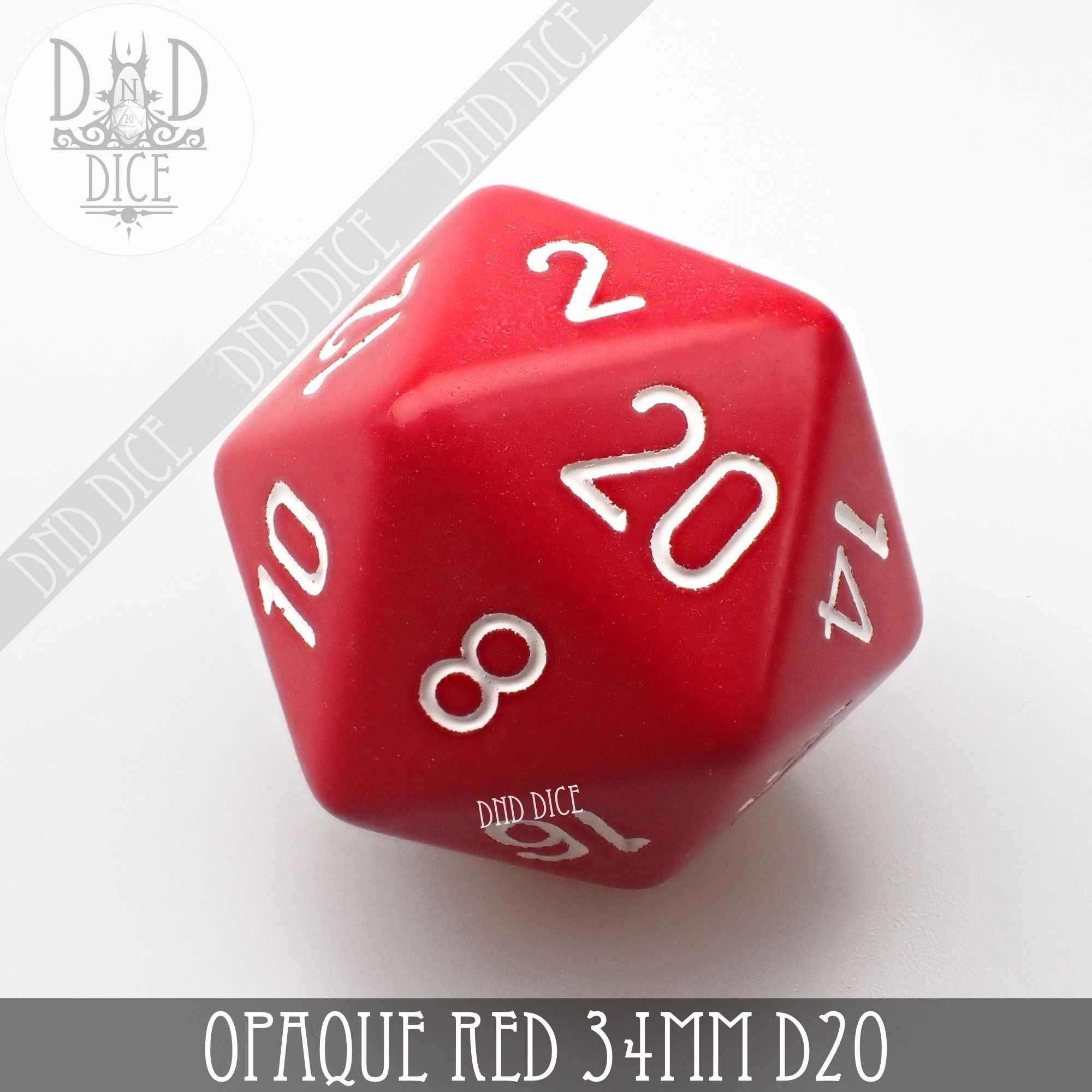 20-Sided Opaque Dice (d20) - Red