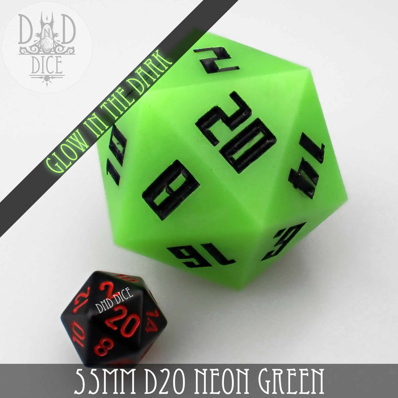 55mm D20 - Neon Green (Glow)