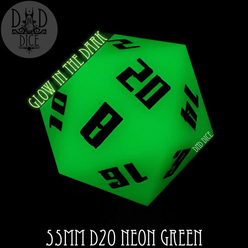55mm D20 - Neon Green (Glow)