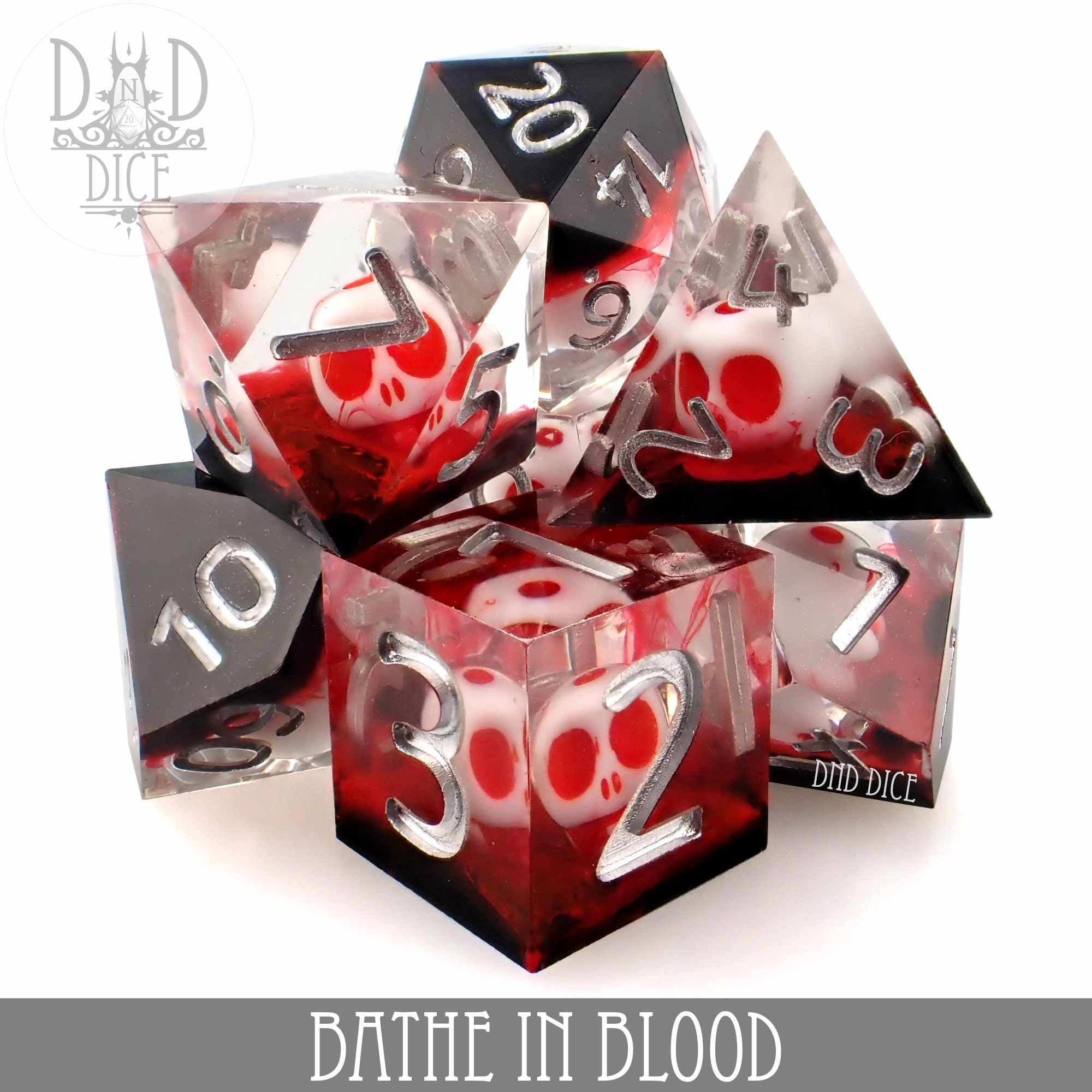 Bathe in Blood Handmade Dice Set