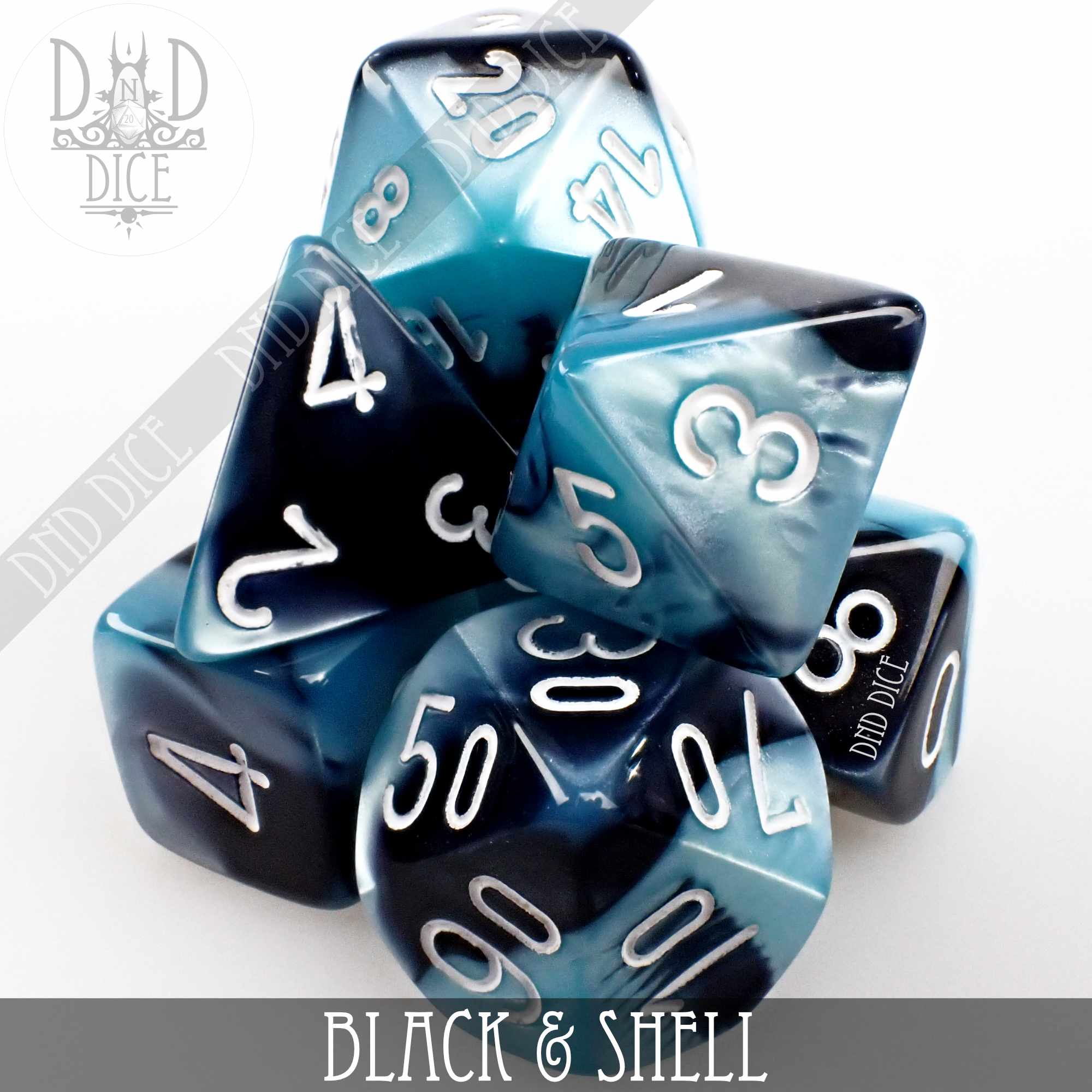Chessex Black & Shell Gemini Dice Set