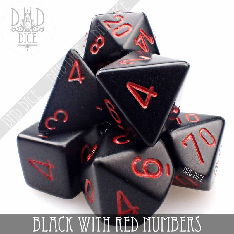 Black with Red Numbers Build Your Own Set