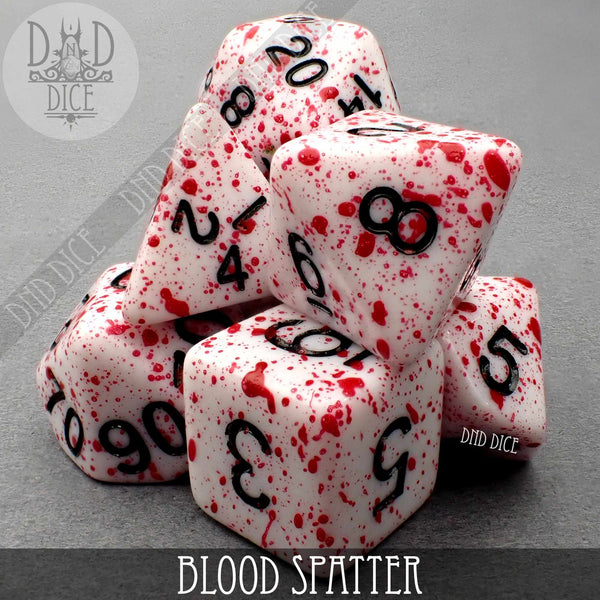 Blood Spatter 7 or 10 Dice Set