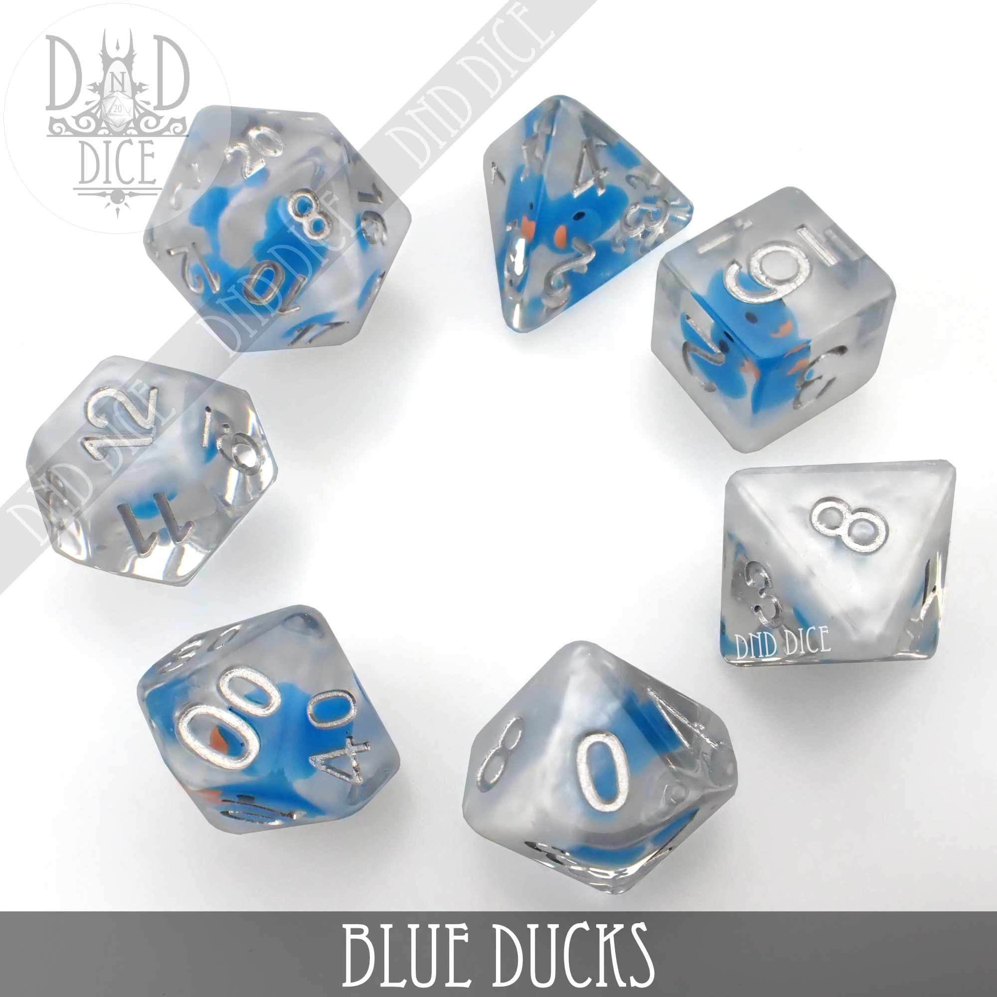 Blue Ducks Dice Set