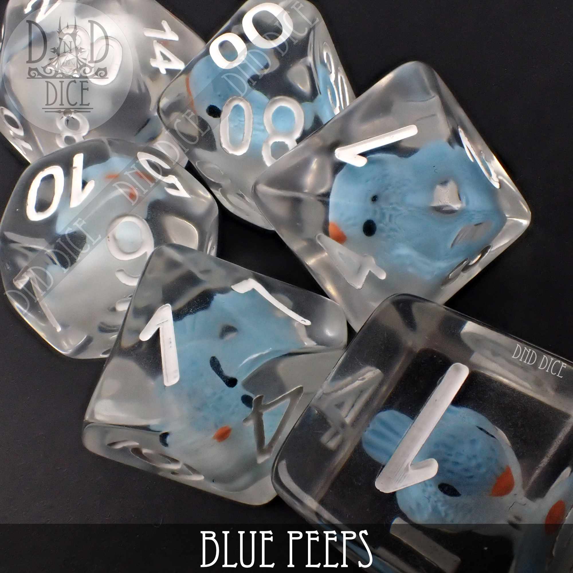 Blue Peeps Dice Set
