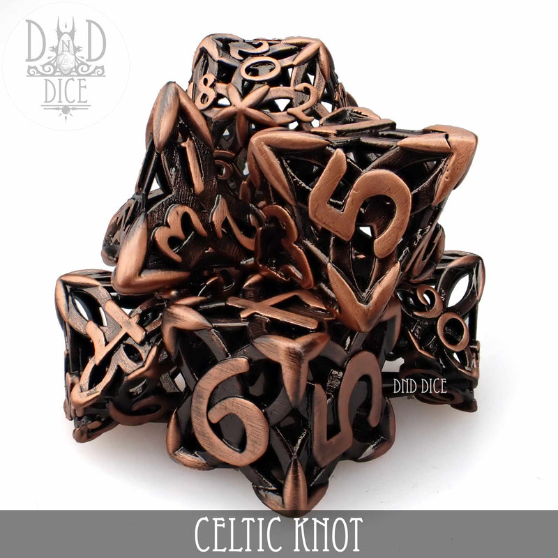 Celtic Knot Hollow Metal Dice Set (Gift Box)