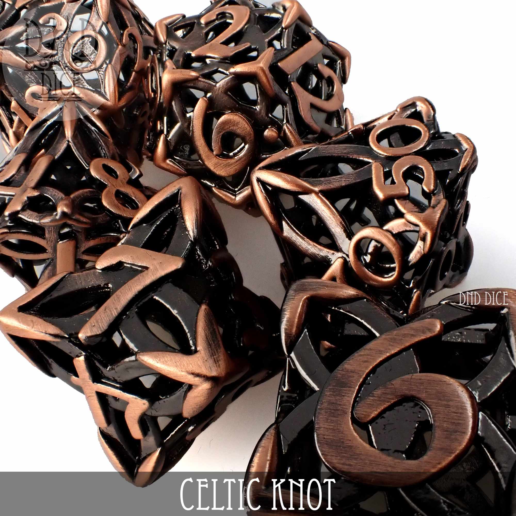 Celtic Knot Hollow Metal Dice Set (Gift Box)