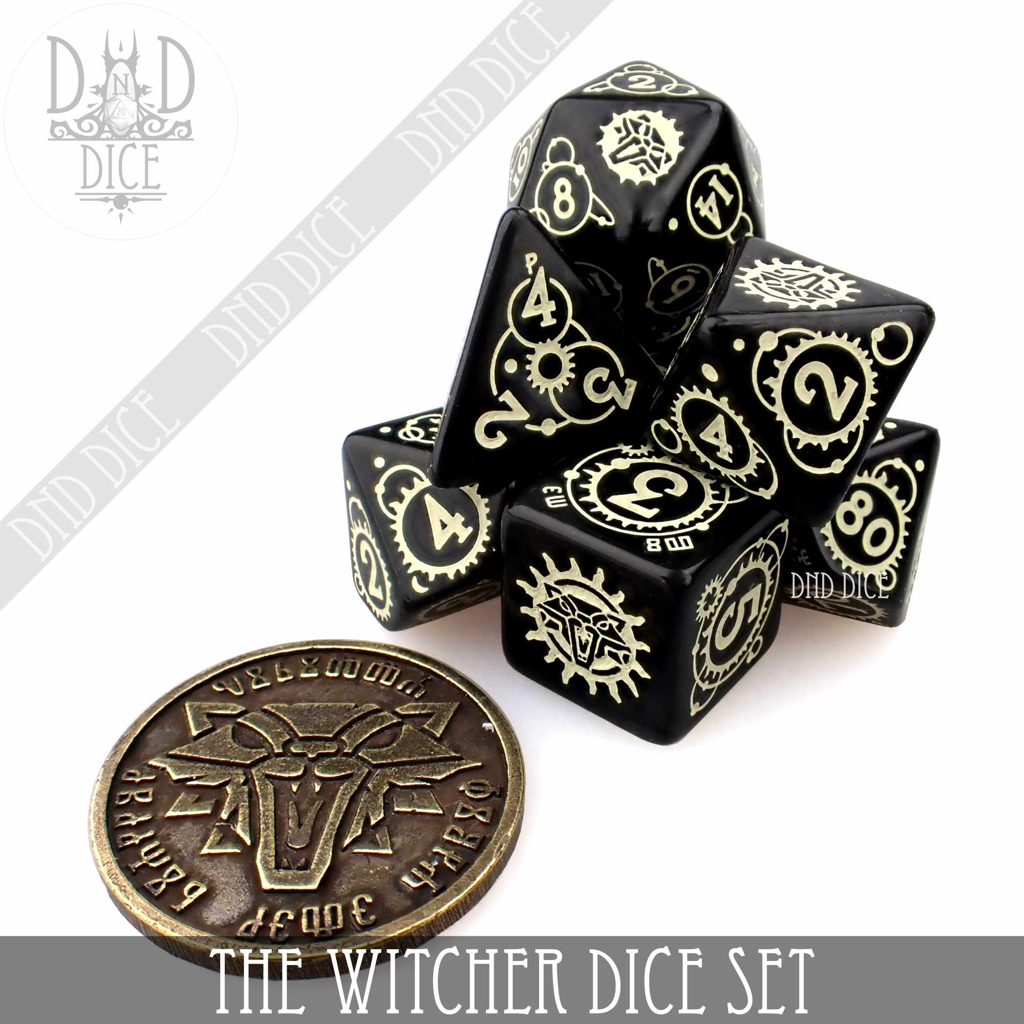 The Witcher Dice Set and Coin - Ciri