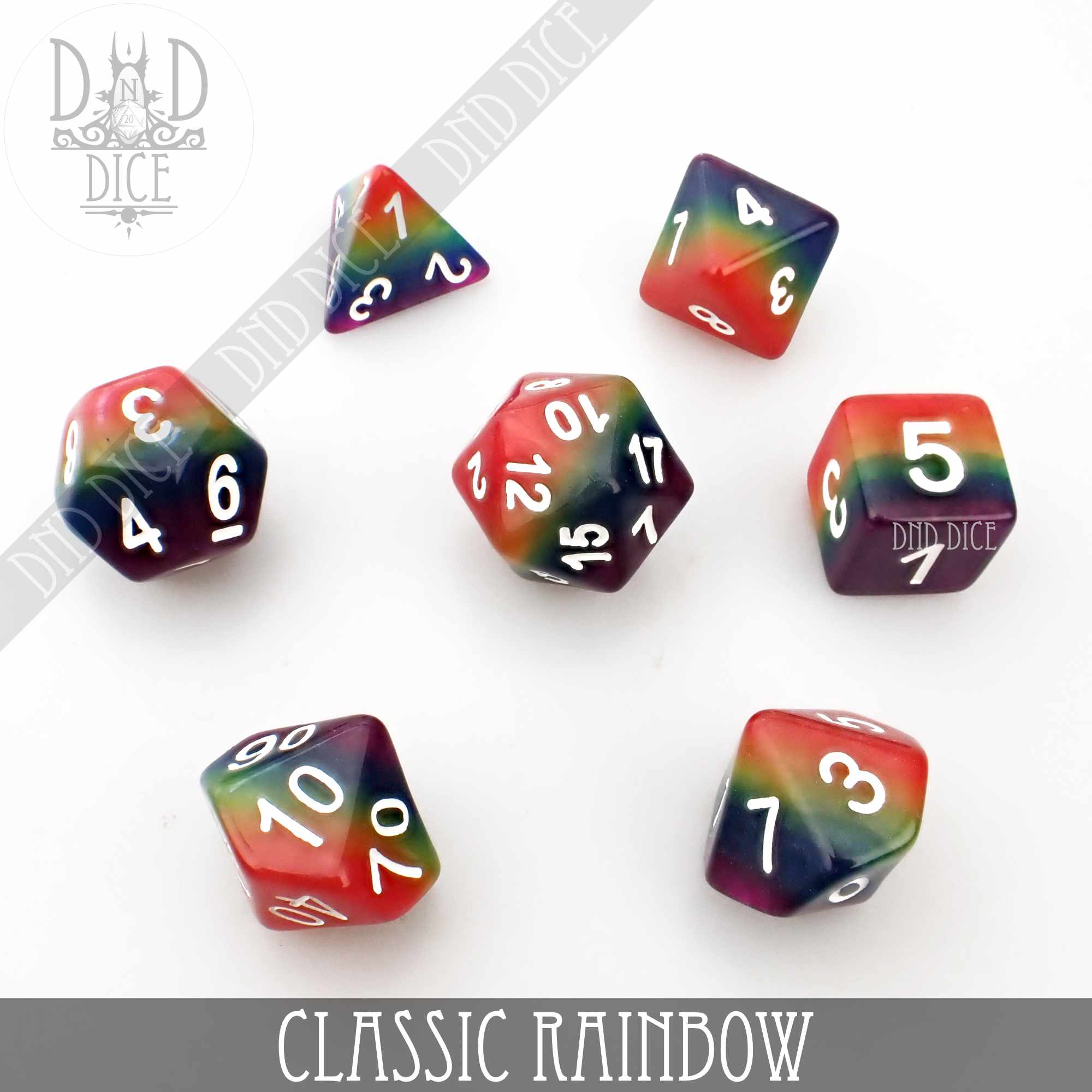 Classic Rainbow Dice Set