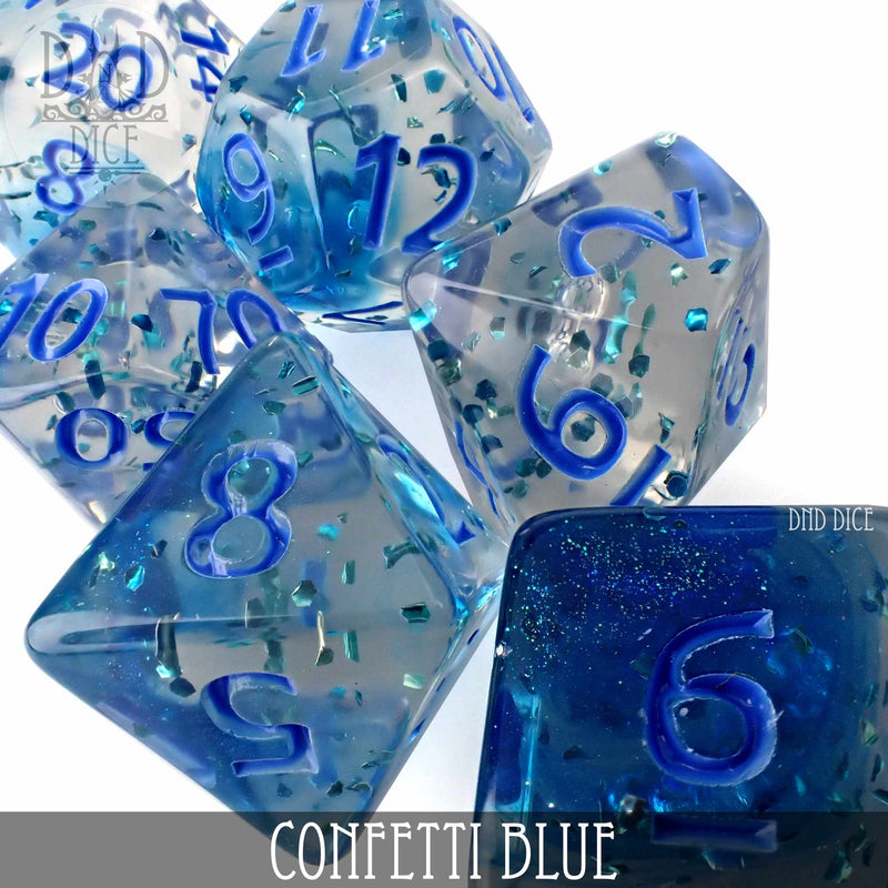 Confetti Blue Dice Set