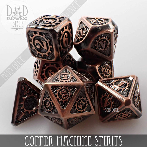 Copper Machine Spirits Metal Dice Set