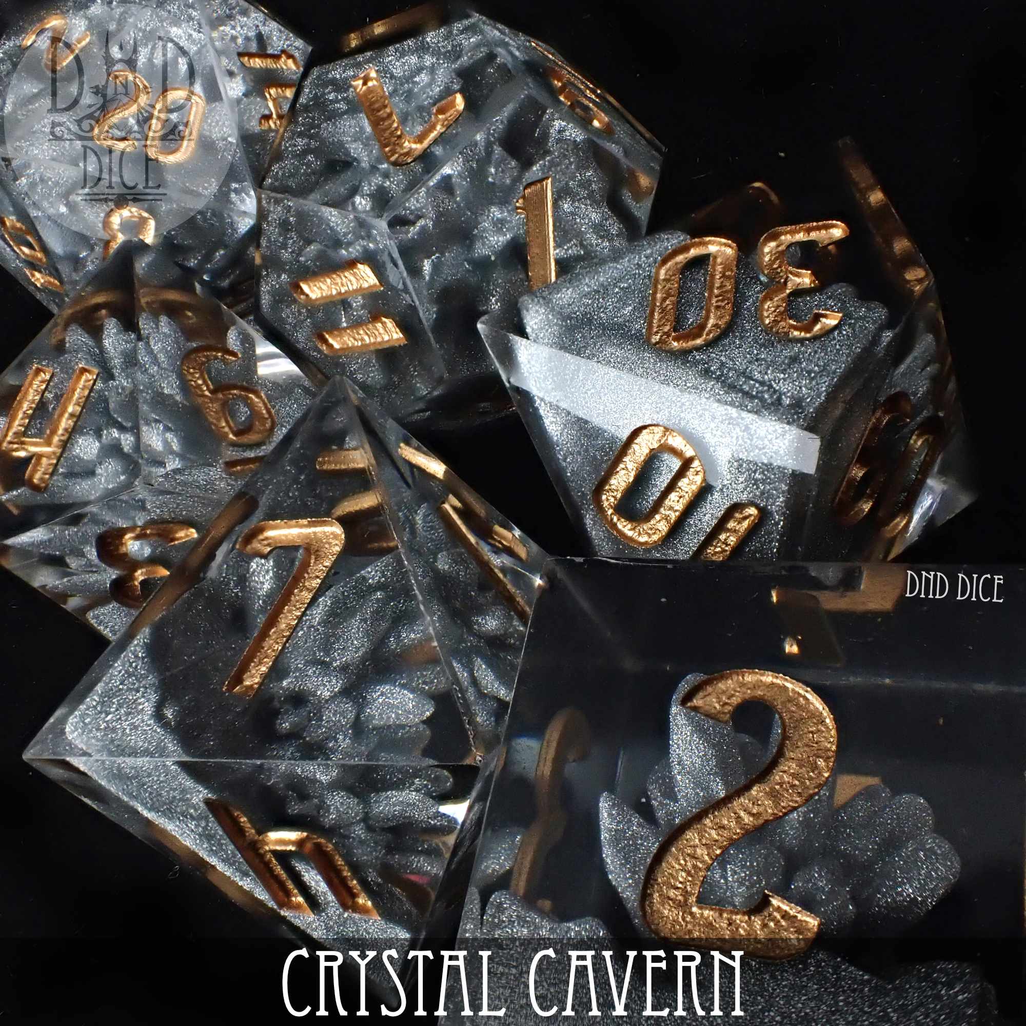 Crystal Cavern Handmade Dice Set