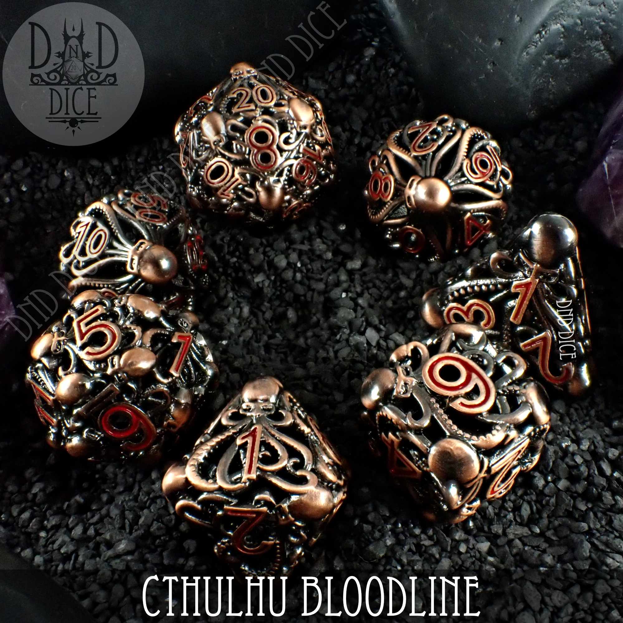 Cthulhu Bloodline Hollow Metal Dice Set (Gift Box)