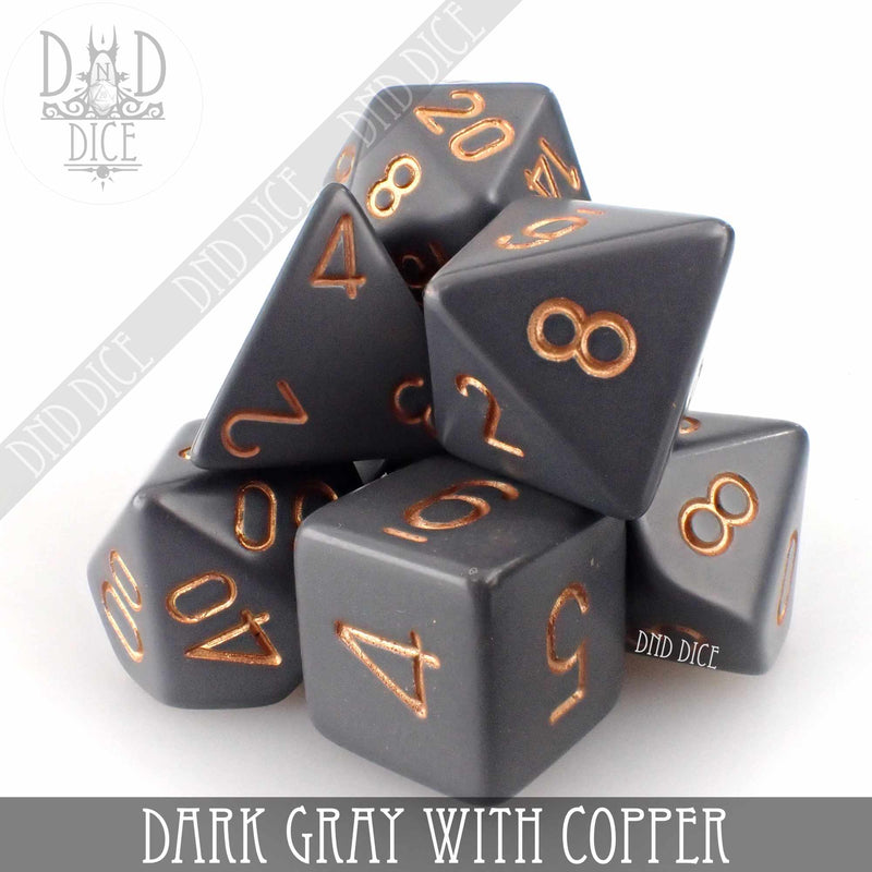 Dark Gray with Copper Dice Set