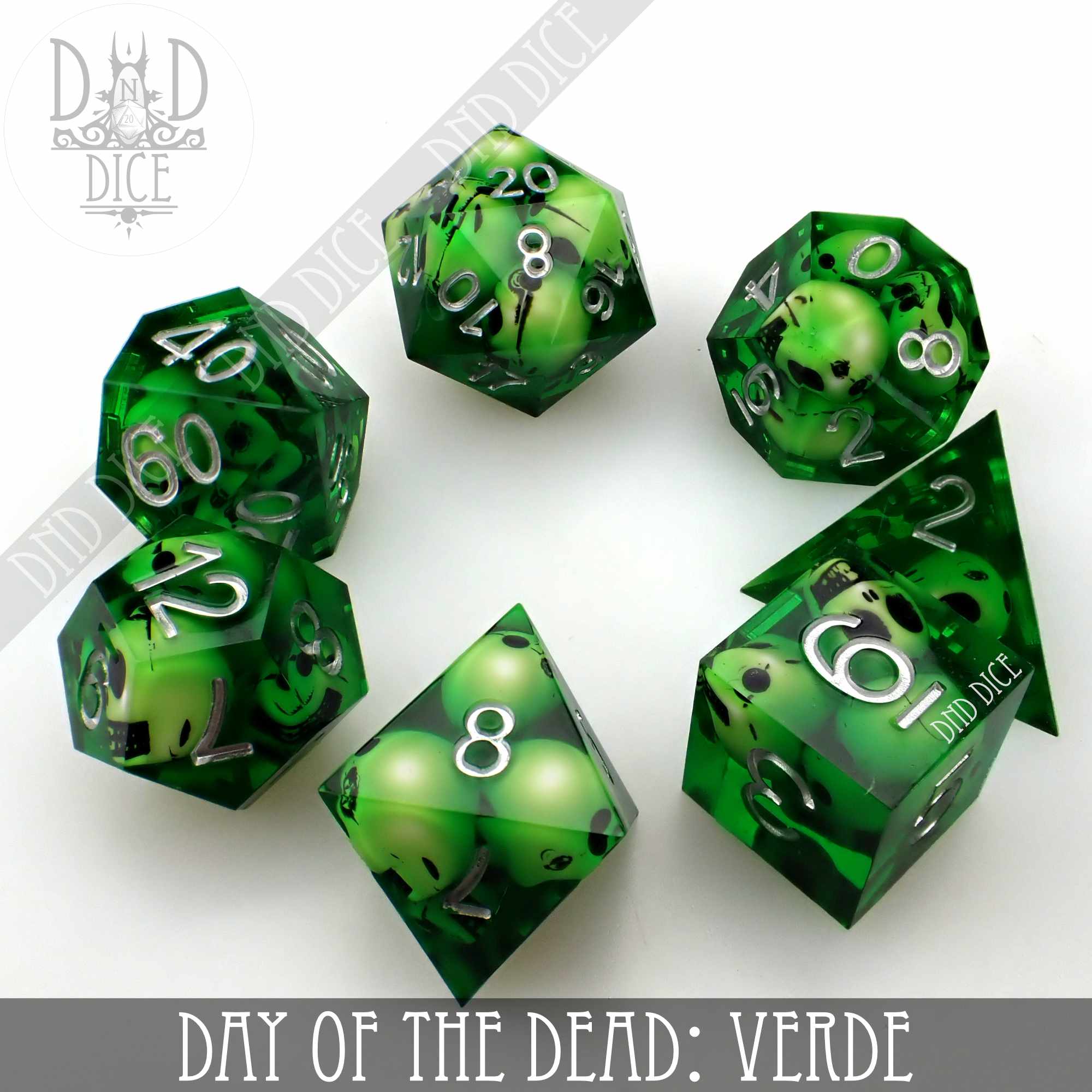 Day of the Dead - Verde Handmade Dice Set