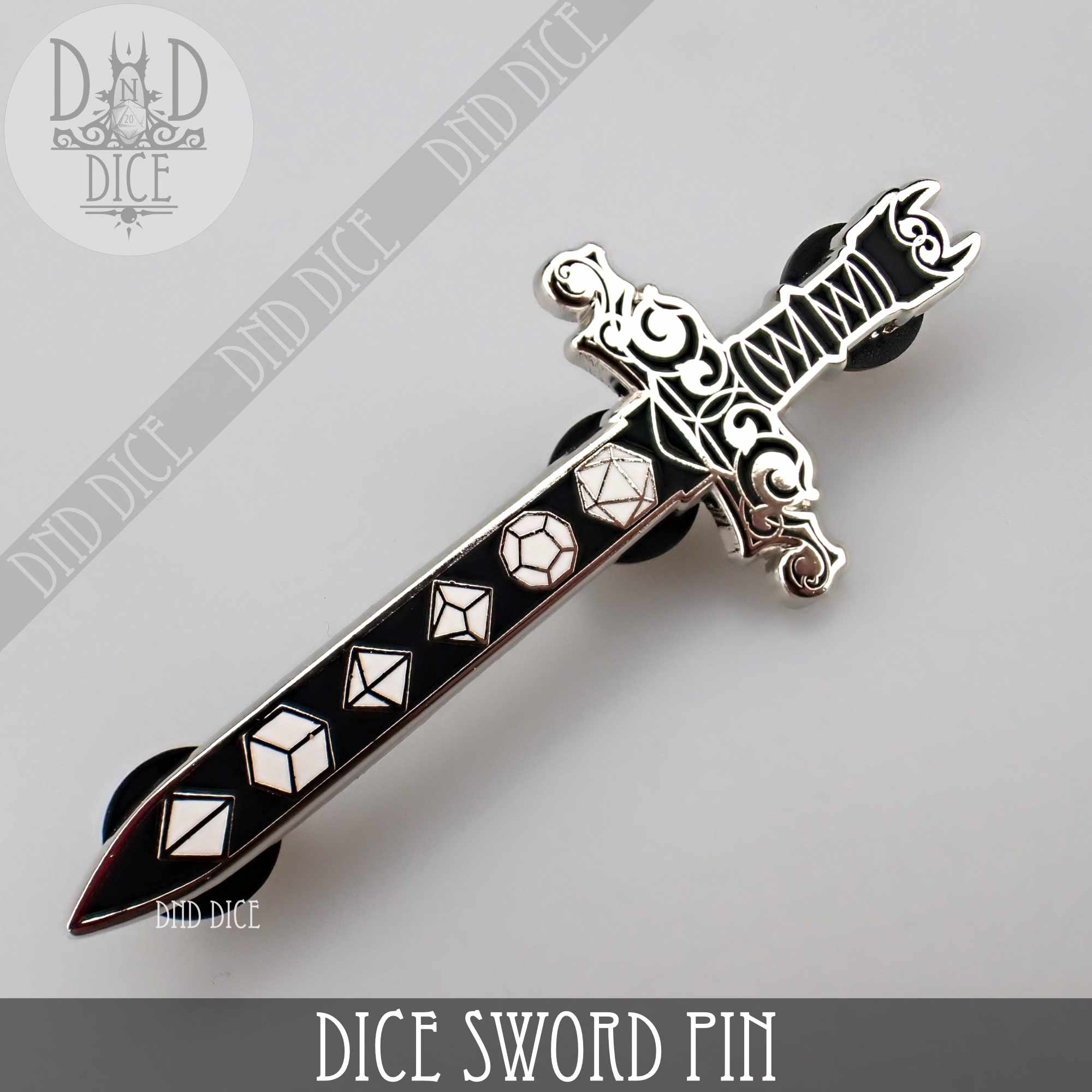 Dice Sword Enamel Pin