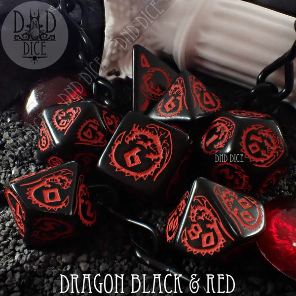 Dragon Onyx (Black & Red) Dice Set