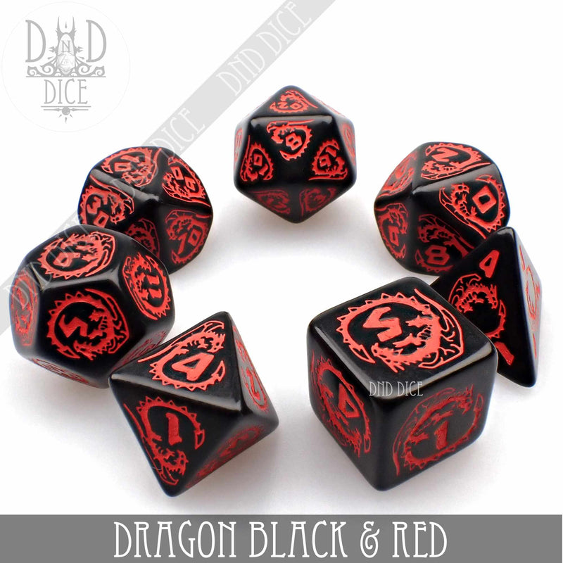 Dragon Onyx (Black & Red) Dice Set