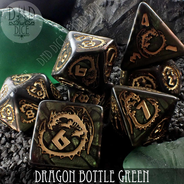 Dragon Nephrite (Bottle Green) Dice Set