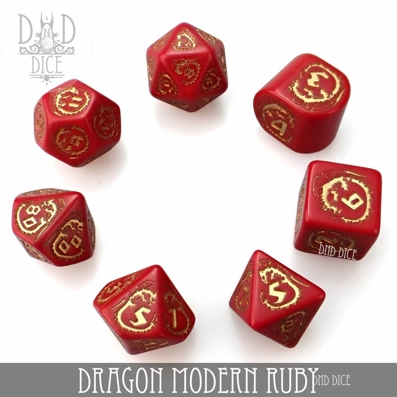 Dragon Modern Ruby Dice Set
