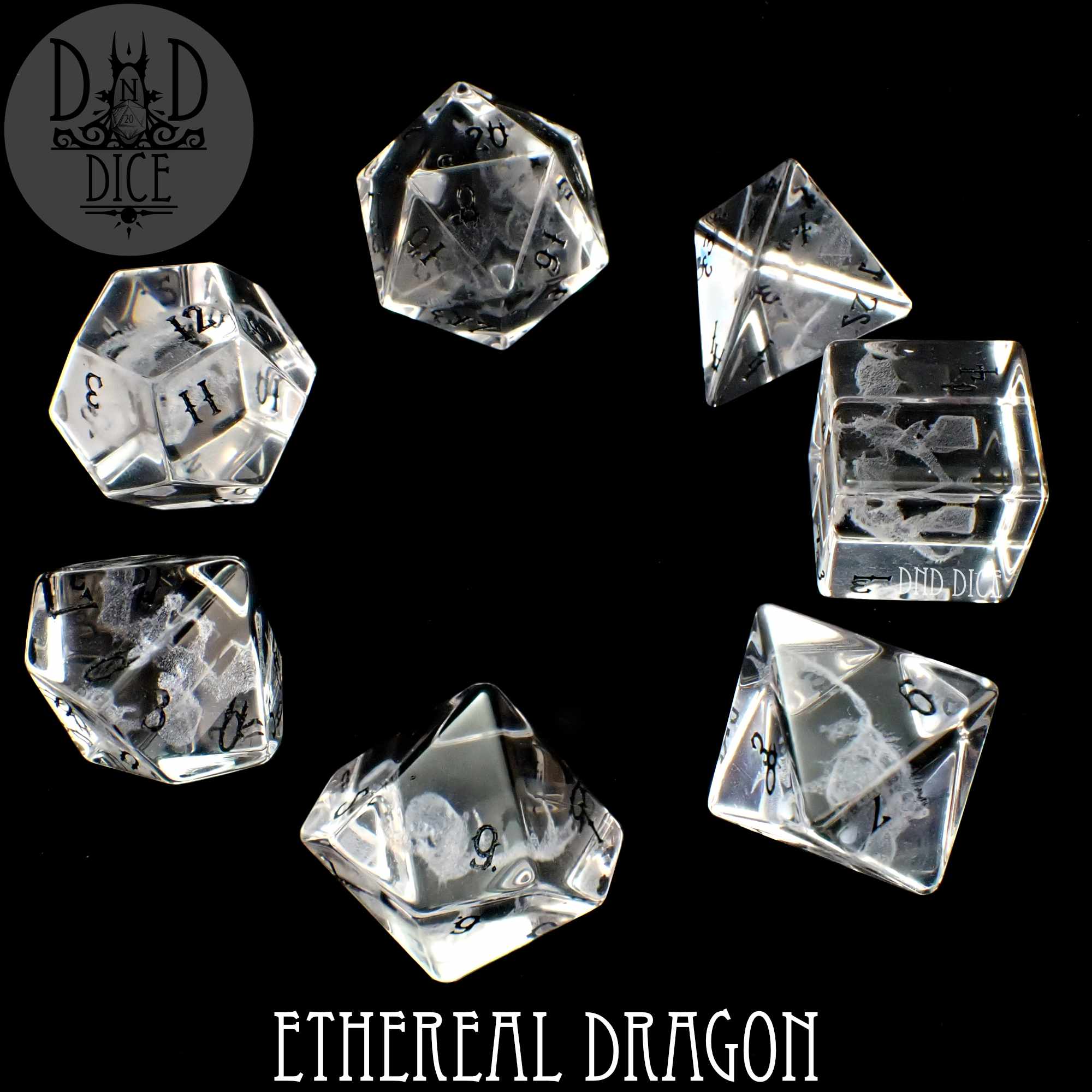 Ethereal Dragon Glass Dice Set (Gift Box)