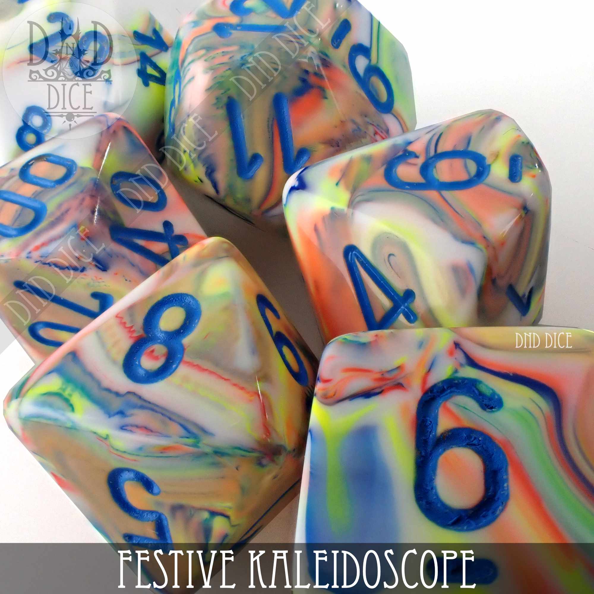 Festive Kaleidoscope 8 Dice Set (Lab 5)
