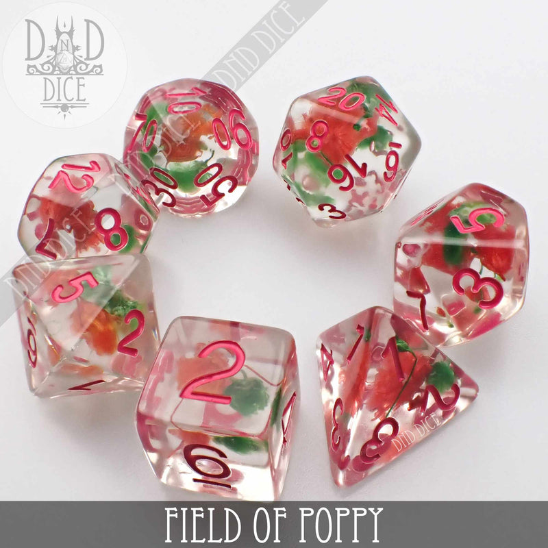 Field of Poppy Dice Set