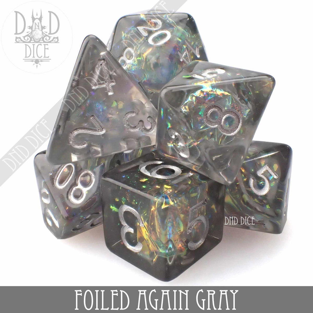 Foiled Again Gray Dice Set