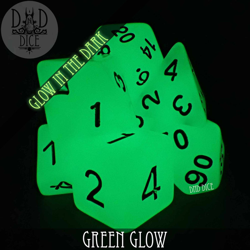 Green Glow in the Dark Dice Set