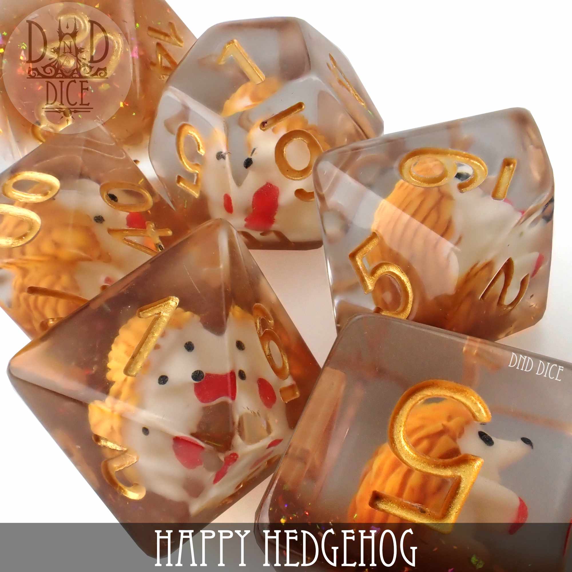 Happy Hedgehog Dice Set