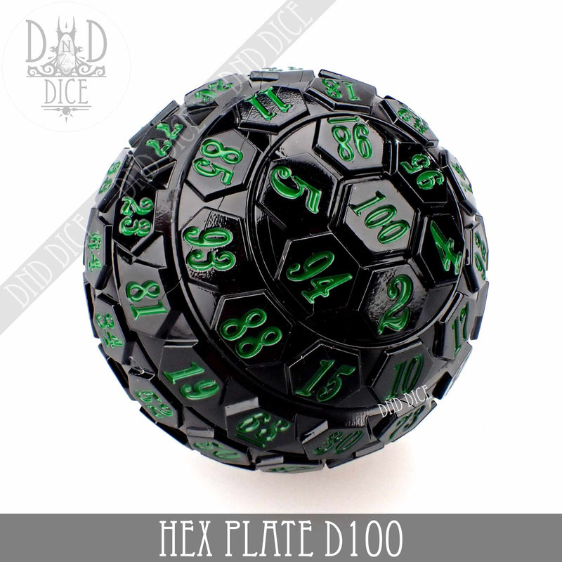 Hex Plate D100 Black With Green (45mm)